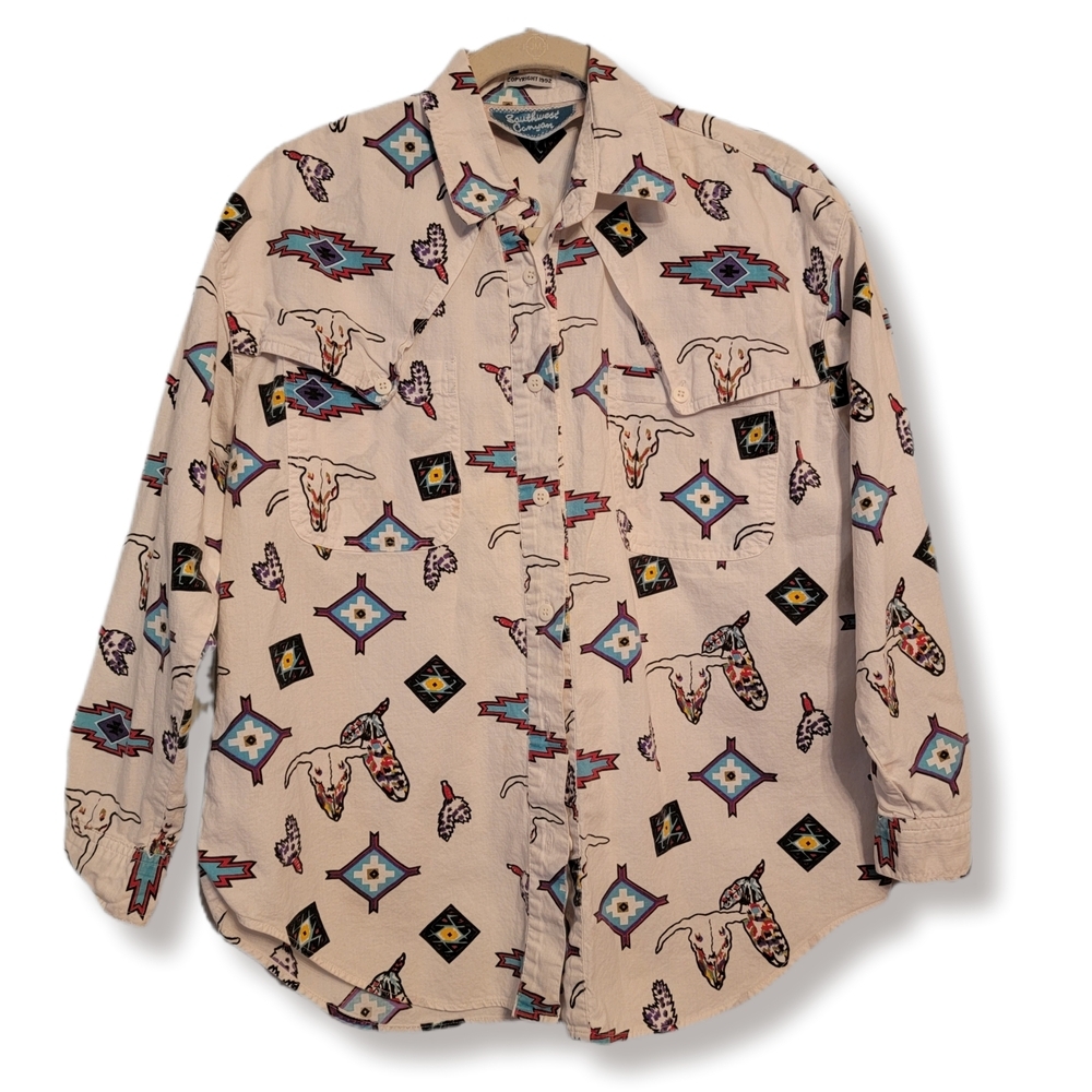 1992 Rodeo Shirt Western Tribal Print By Southwest Canyon